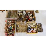 6 X BOXES OF ASSORTED SUNDRIES TO INCLUDE GLASSWARE AND ORNAMENTS AND AN EXTENSIVE COLLECTION OF