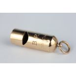 A VINTAGE WHISTLE DATED FEB 19th 1902, L 4.5CM.