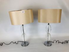 A PAIR OF MODERN NEXT TABLE LAMPS, H 58.5CM - SOLD AS SEEN.