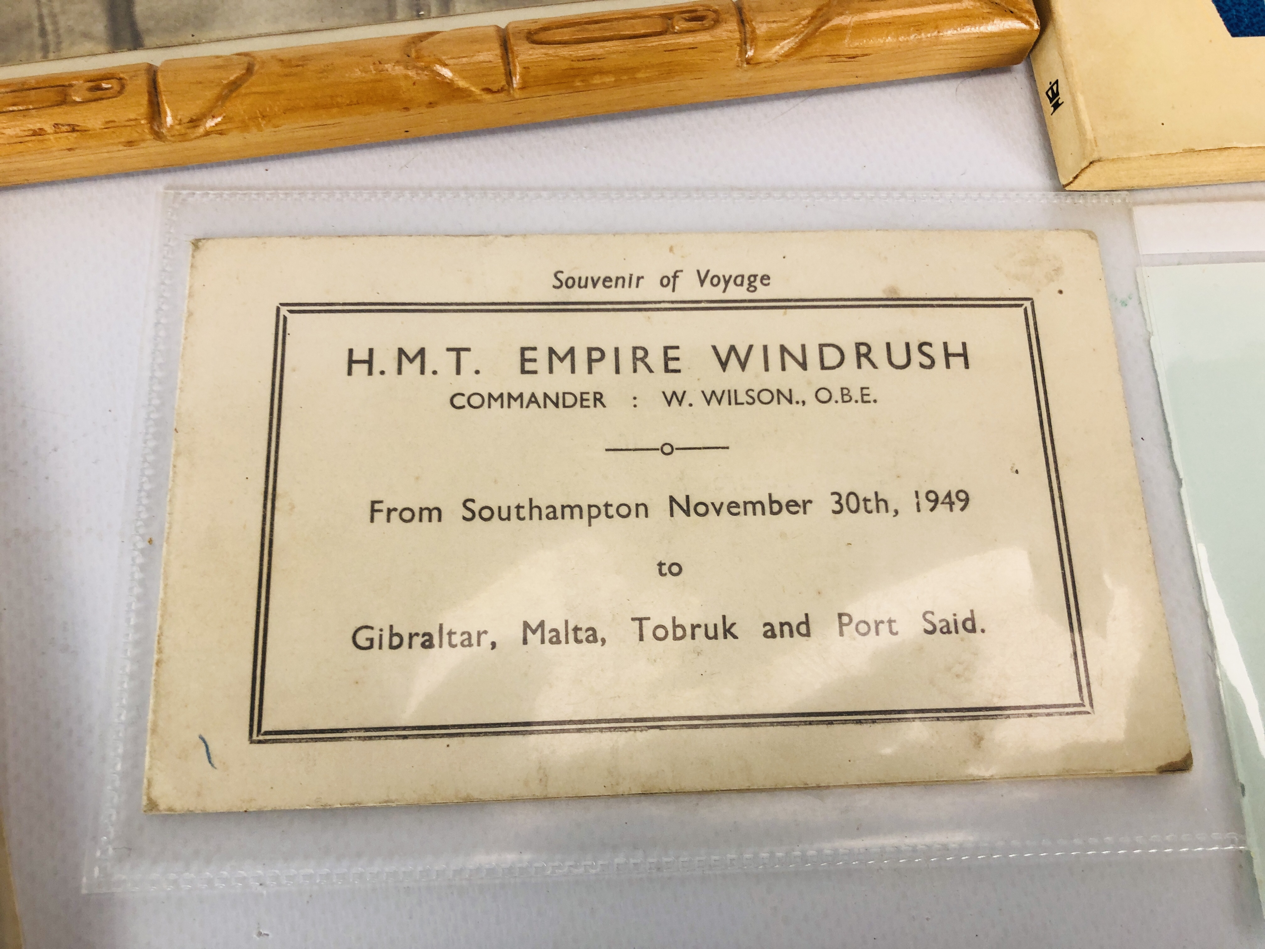 H.M.T. EMPIRE WINDRUSH SOUVENIR OF VOYAGE + VARIOUS EPHEMERA TO INCLUDE AN AUTOGRAPH BOOKLET. - Image 4 of 9