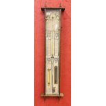 AN ANTIQUE ADMIRAL FITZROY BAROMETER IN OAK CASE,