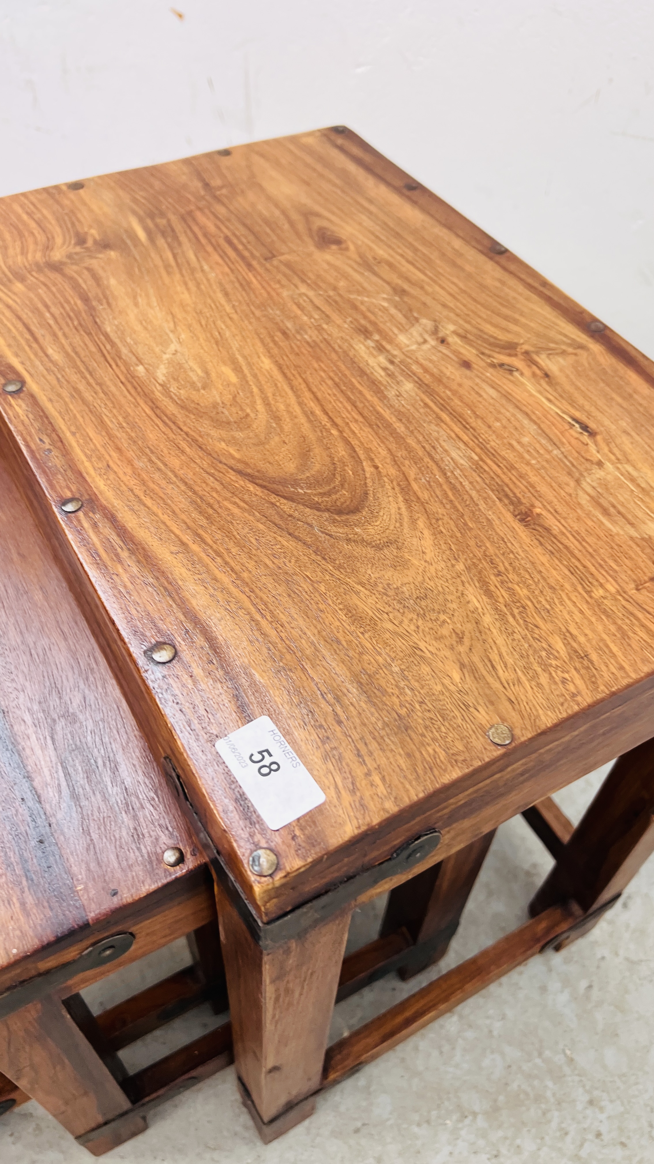 INDONESIAN HARDWOOD TABLE WIDTH 45CM. DEPTH 30.5CM. HEIGHT 45CM. - Image 5 of 7