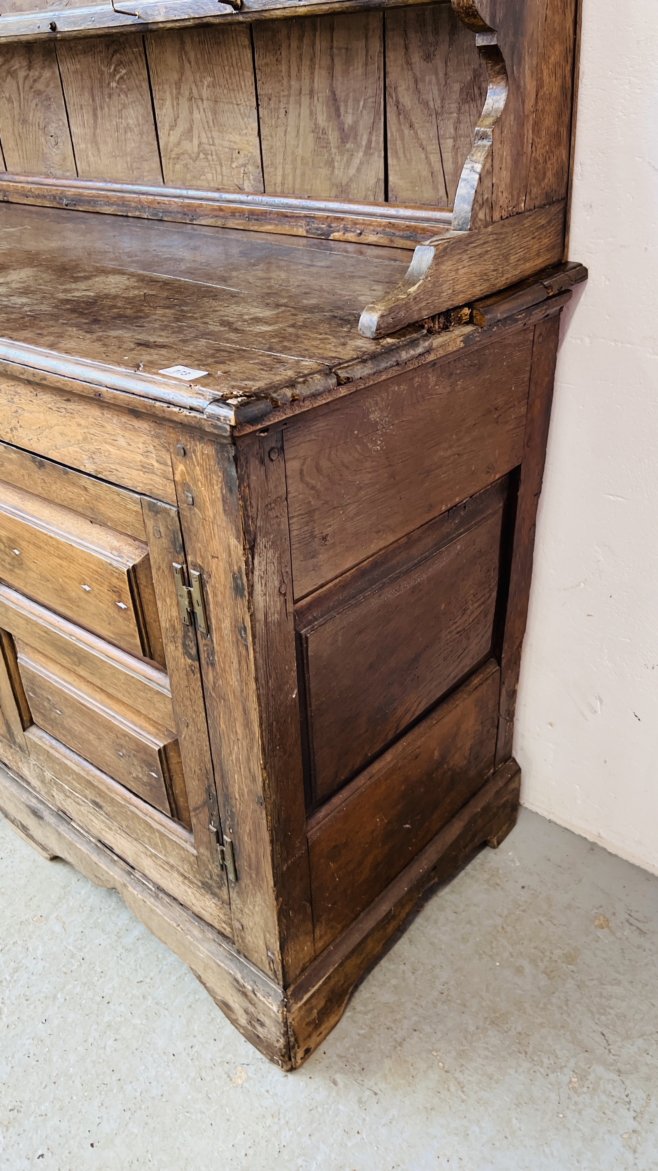 PERIOD OAK DRESSER - W 172CM. D 53CM. H 191CM. - Image 9 of 22