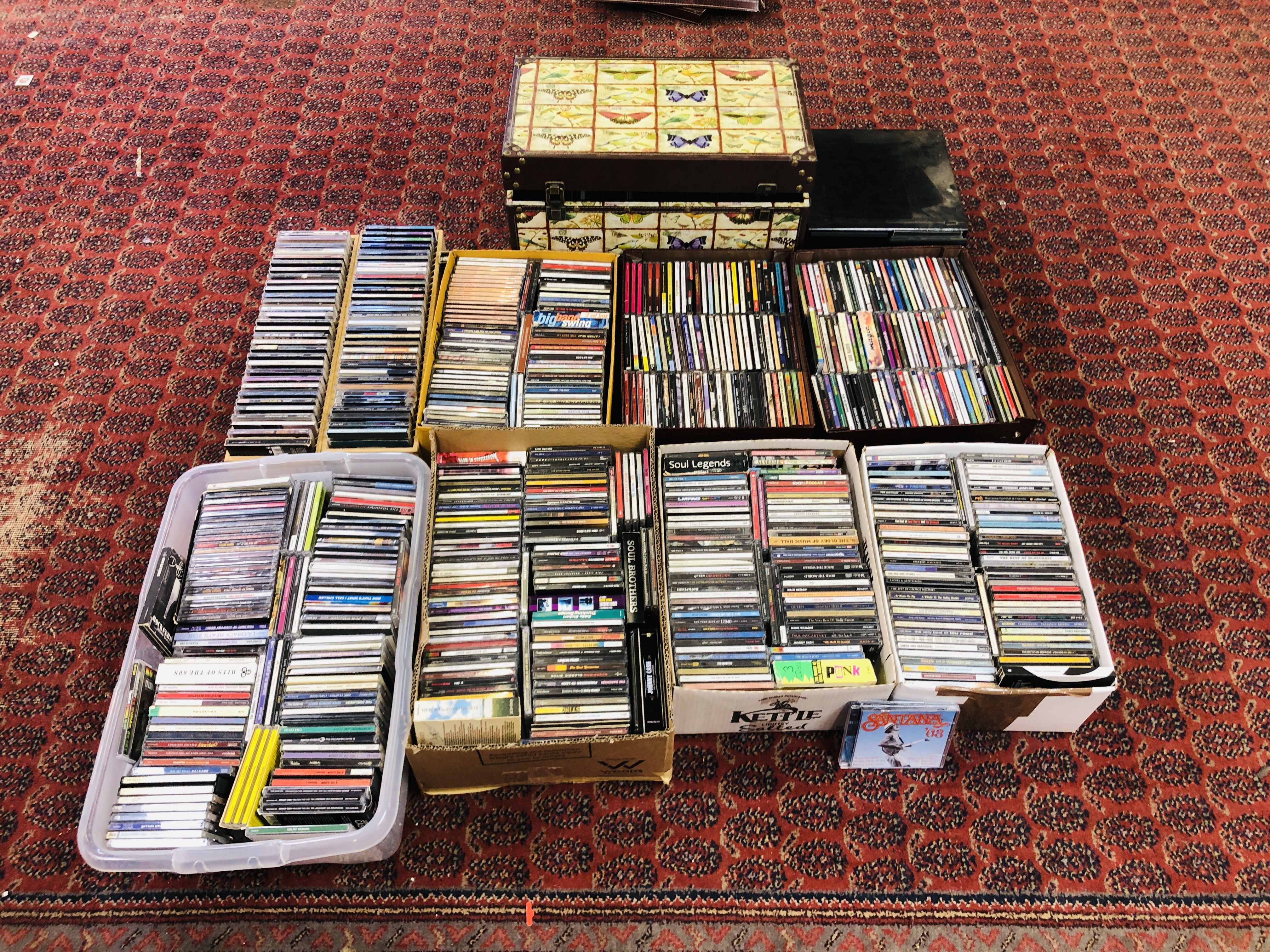 BOXES OF CD'S INCLUDING ROCK ETC.