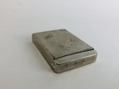 A VINTAGE SILVER PLATED RETRACTABLE POWDER COMPACT STAMPED "SAVILLE" LONDON, L 6CM.