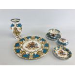 SIX PIECES THE ROYAL COLLECTION GOLDEN JUBILEE 2002 FINE ENGLISH BONE CHINA TO INCLUDE WALL PLATE,