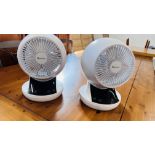 A PAIR OF MEACO 360 REVOLVING DESK FANS - SOLD AS SEEN.