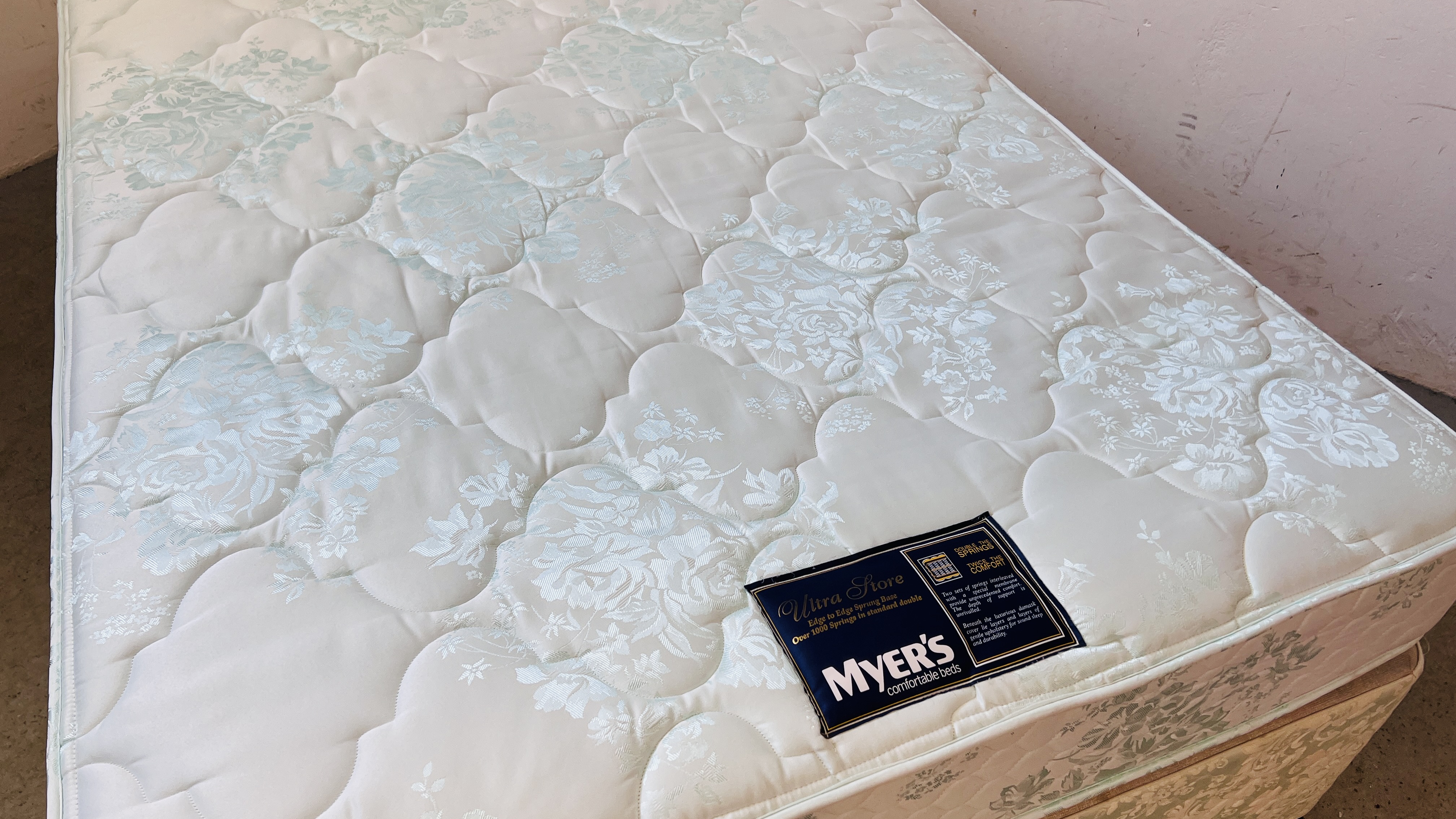 A MYERS ULTRA STORE DOUBLE DIVAN BED WITH DRAWER BASE. - Image 3 of 9