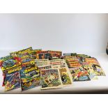 A GROUP OF VINTAGE MAGAZINES & COMICS TO INCLUDE EAGLE, BATTLE ETC.