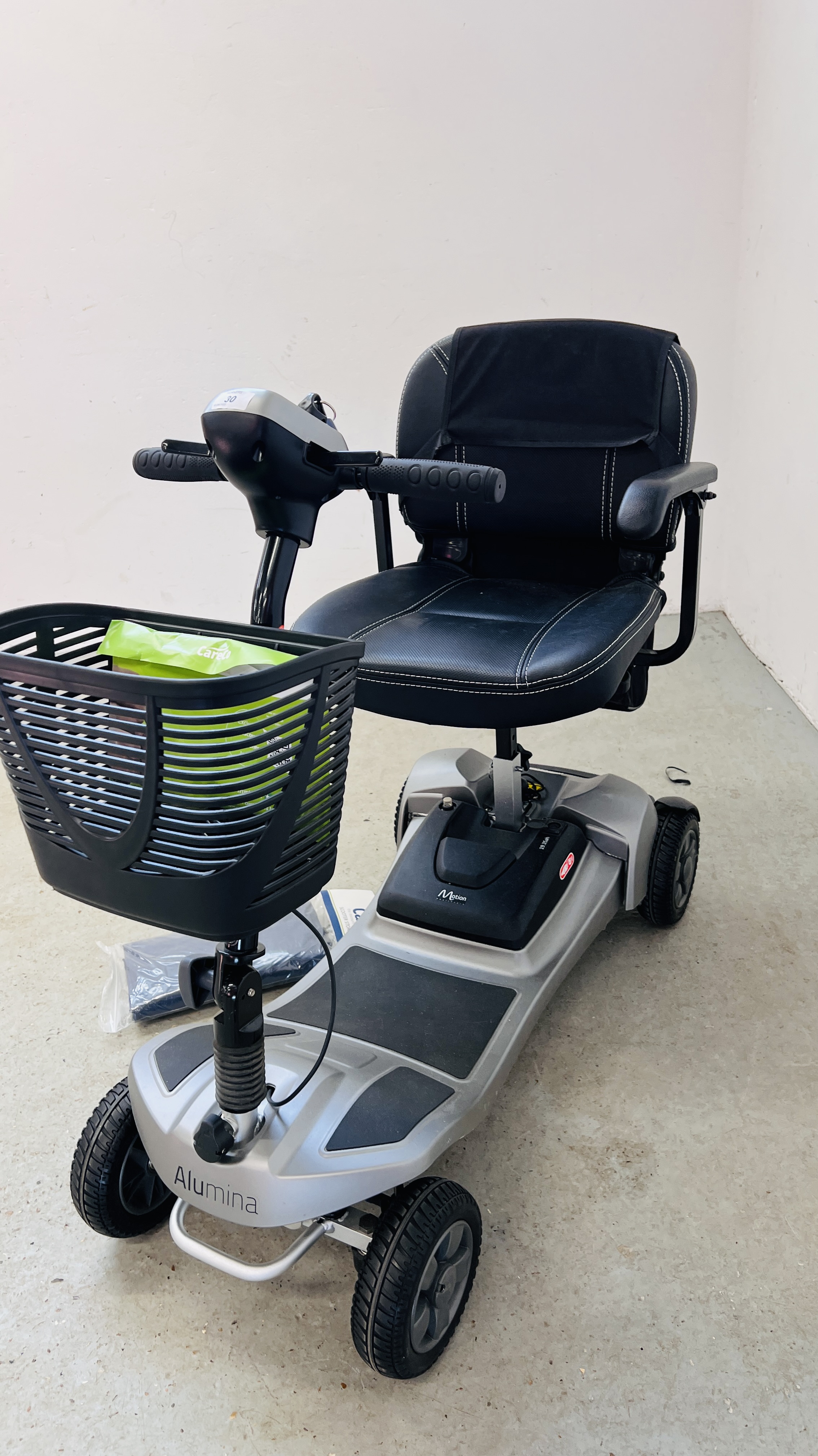 A MOTION ALUMINA COMPACT FOLDING MOBILITY SCOOTER, BACK CARRIER CHARGER, - Image 22 of 22