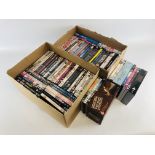 TWO BOXES CONTAINING DVD'S INCLUDING BOX SETS (APPROX 80 TITLES).