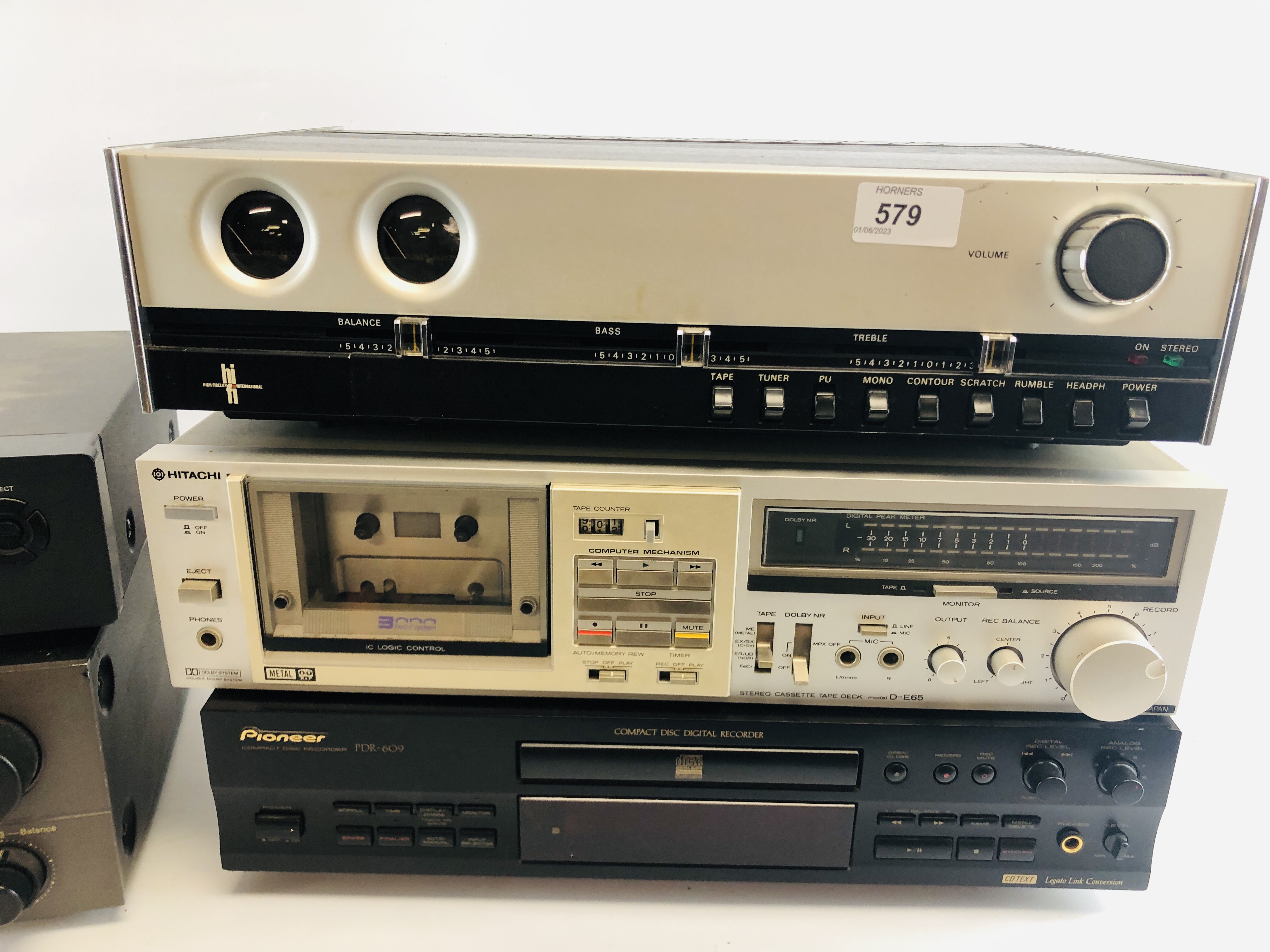 FOUR PIECES OF AUDIO EQUIPMENT TO INCLUDE NAD STEREO RECEIVER 7020, PHILIPS 550 AMP, - Image 2 of 6