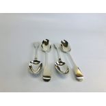 A SET OF FOUR SILVER SERVING SPOONS LONDON 1841 GEORGE ADAMS, L 22CM.