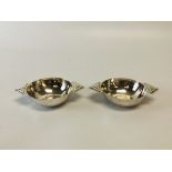 A PAIR OF SILVER ART DECO NUT DISHES BY R.E. STONE LONDON 1933, W 13.5CM.