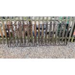 A SET OF IRON GARDEN GATES 240CM OPENING