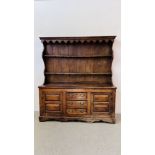 PERIOD OAK DRESSER - W 172CM. D 53CM. H 191CM.