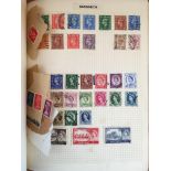 BOX WITH STAMPS AND COLLECTIONS IN TEN VARIOUS VOLUMES, CHANNEL ISLANDS, SG IDEAL,