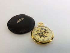 AN ELABORATE POCKET WATCH MARKED "GRADUS" IN ORIGINAL LEATHER PROTECTIVE COVER.