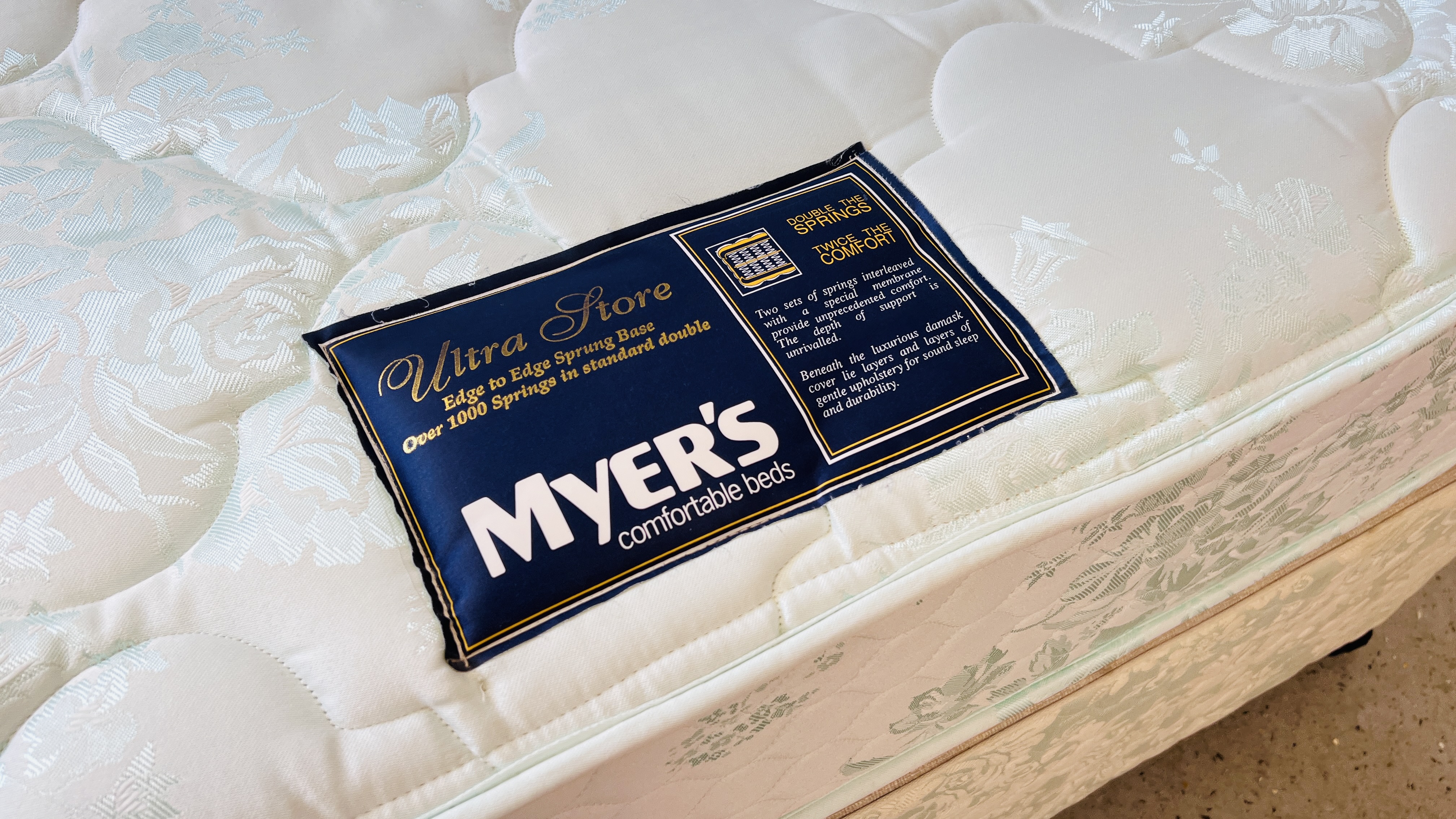 A MYERS ULTRA STORE DOUBLE DIVAN BED WITH DRAWER BASE. - Image 2 of 9