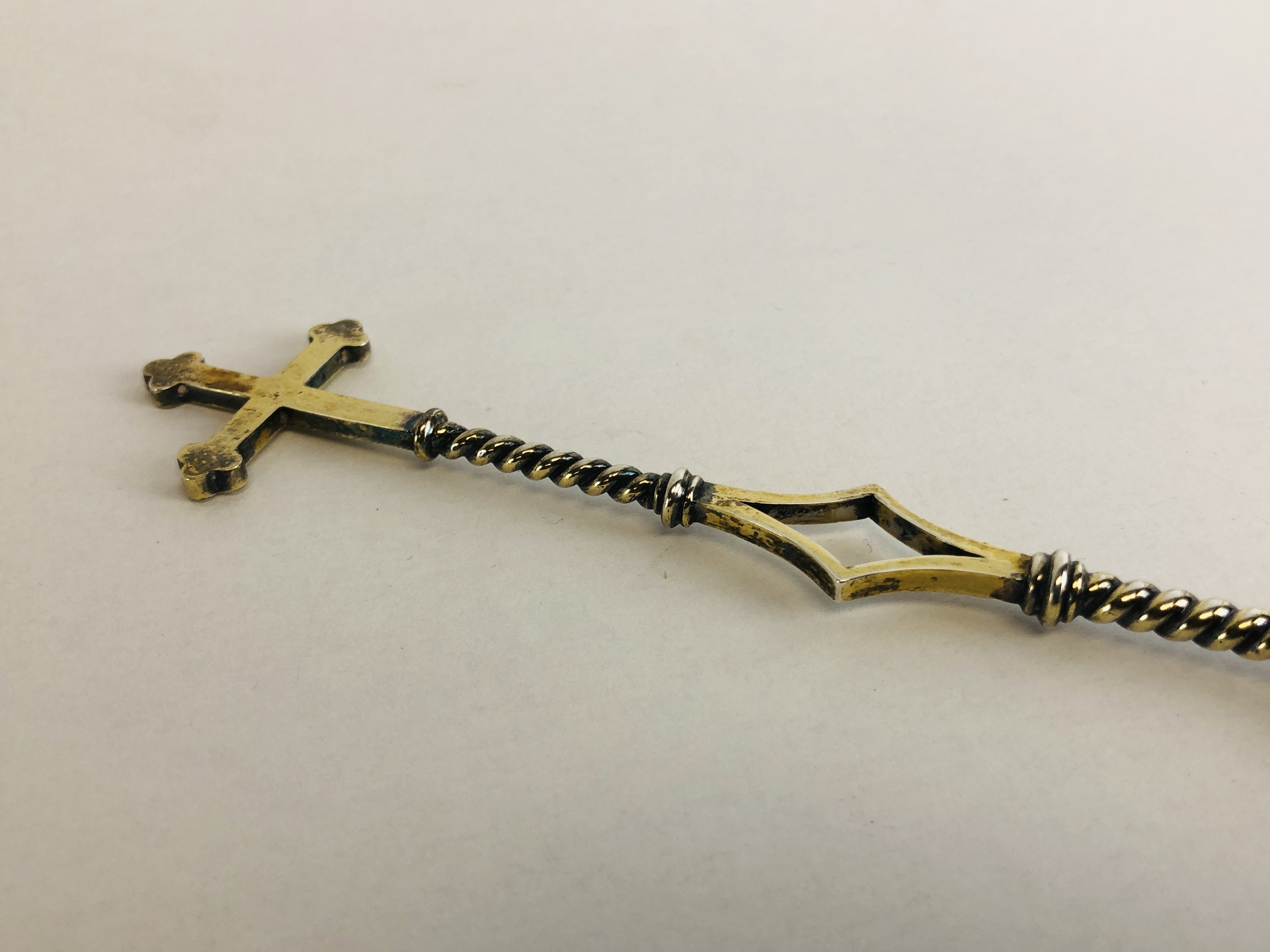 A VICTORIAN SILVER GILT CHRISM SPOON, - Image 7 of 12