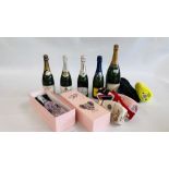 4 X 750ML BOTTLES CHAMPAGNE TO INCLUDE MONOPOLE BLUE TOP, LE COMBER ET FILS, CHASSENAY,