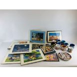 APPROXIMATELY 13 MOUNTED WALT DISNEY LITHOGRAPH AND PRINTS,