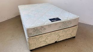 A MYERS ULTRA STORE DOUBLE DIVAN BED WITH DRAWER BASE.