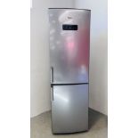 WHIRLPOOL SILVER FINISH A+++ CLASS NO FROST FRIDGE FREEZER WITH 6TH SENSE FRESH CONTROL - SOLD AS