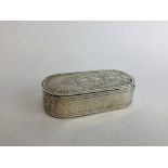 A GEORGE III SILVER SNUFF BOX THE ENGRAVED LID WITH OVAL CARTOUCHE AND MONOGRAM,