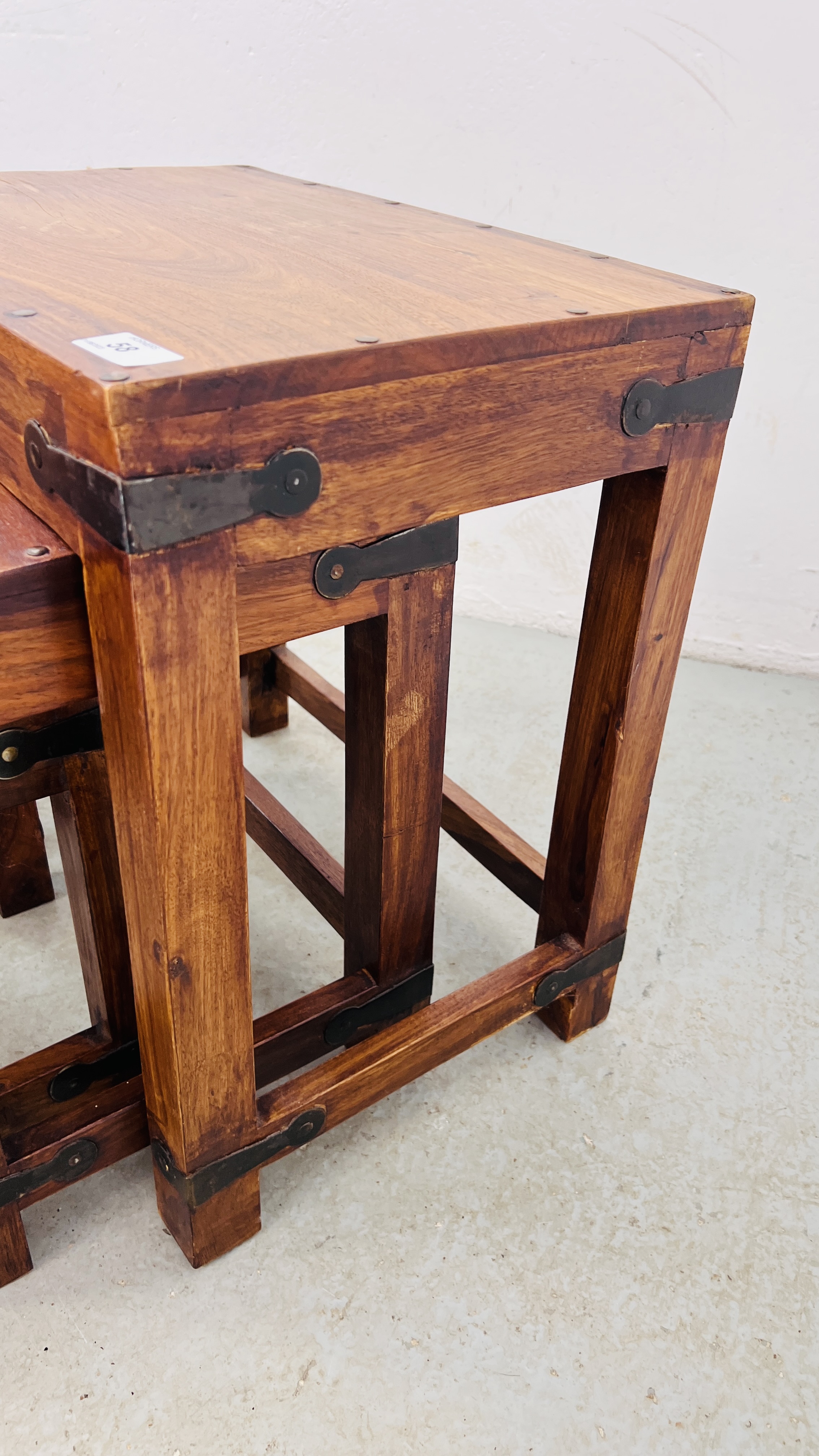 INDONESIAN HARDWOOD TABLE WIDTH 45CM. DEPTH 30.5CM. HEIGHT 45CM. - Image 4 of 7