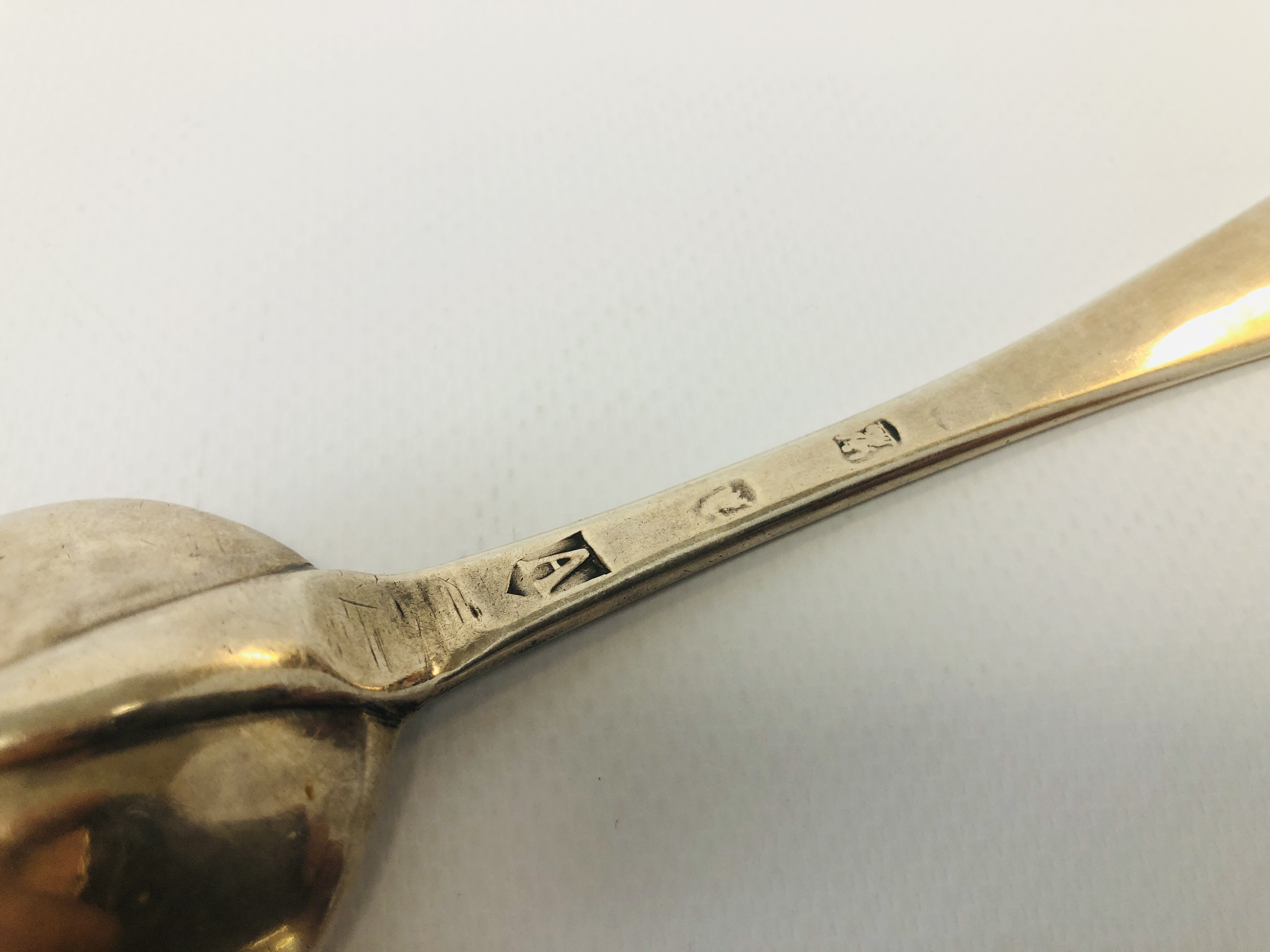 GEORGE 1 SPOON LATER MONOGRAM LONDON 1716, L 19.5CM. - Image 6 of 8