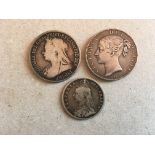 CROWNS 1845, 1894, HALF CROWN 1887.