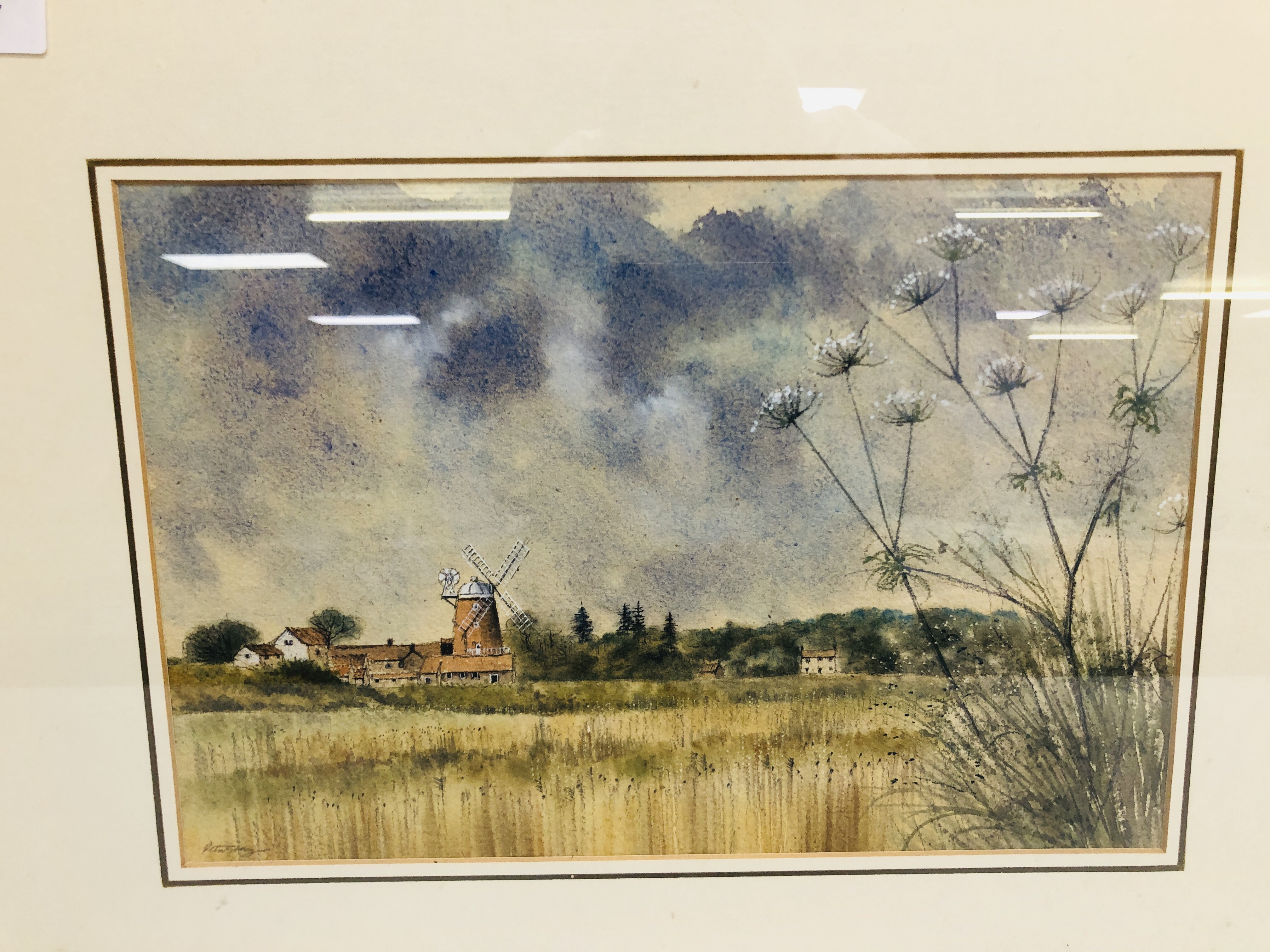 ORIGINAL PETER SOLLY WATERCOLOUR "CLEY MILL" NORFOLK, 23 X 34.5CM. - Image 2 of 4