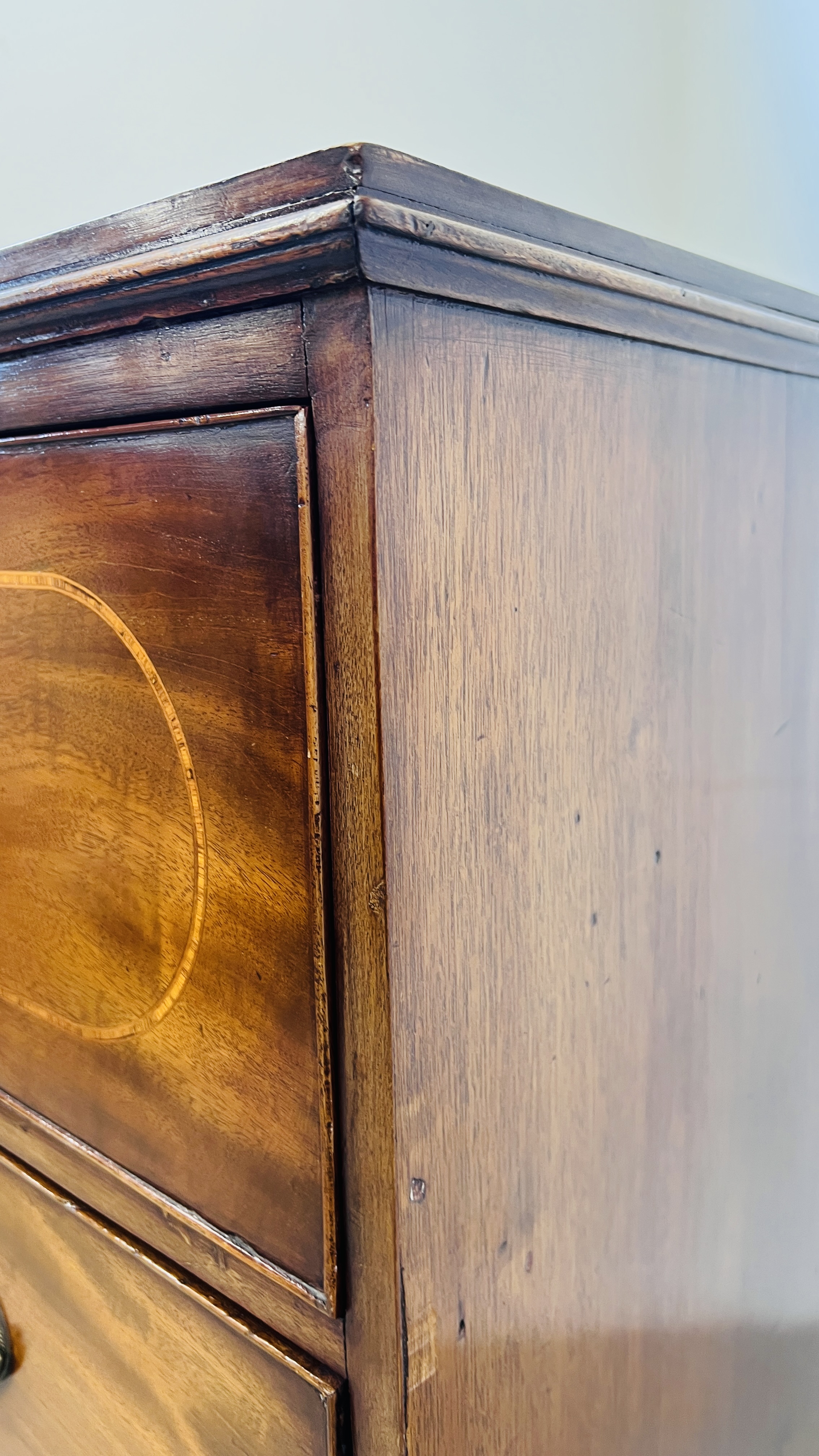 A GEORGIAN MAHOGANY CHEST WITH SECRETAIRE DRAWER W 94CM. D 52CM. H 107CM. - Image 7 of 17