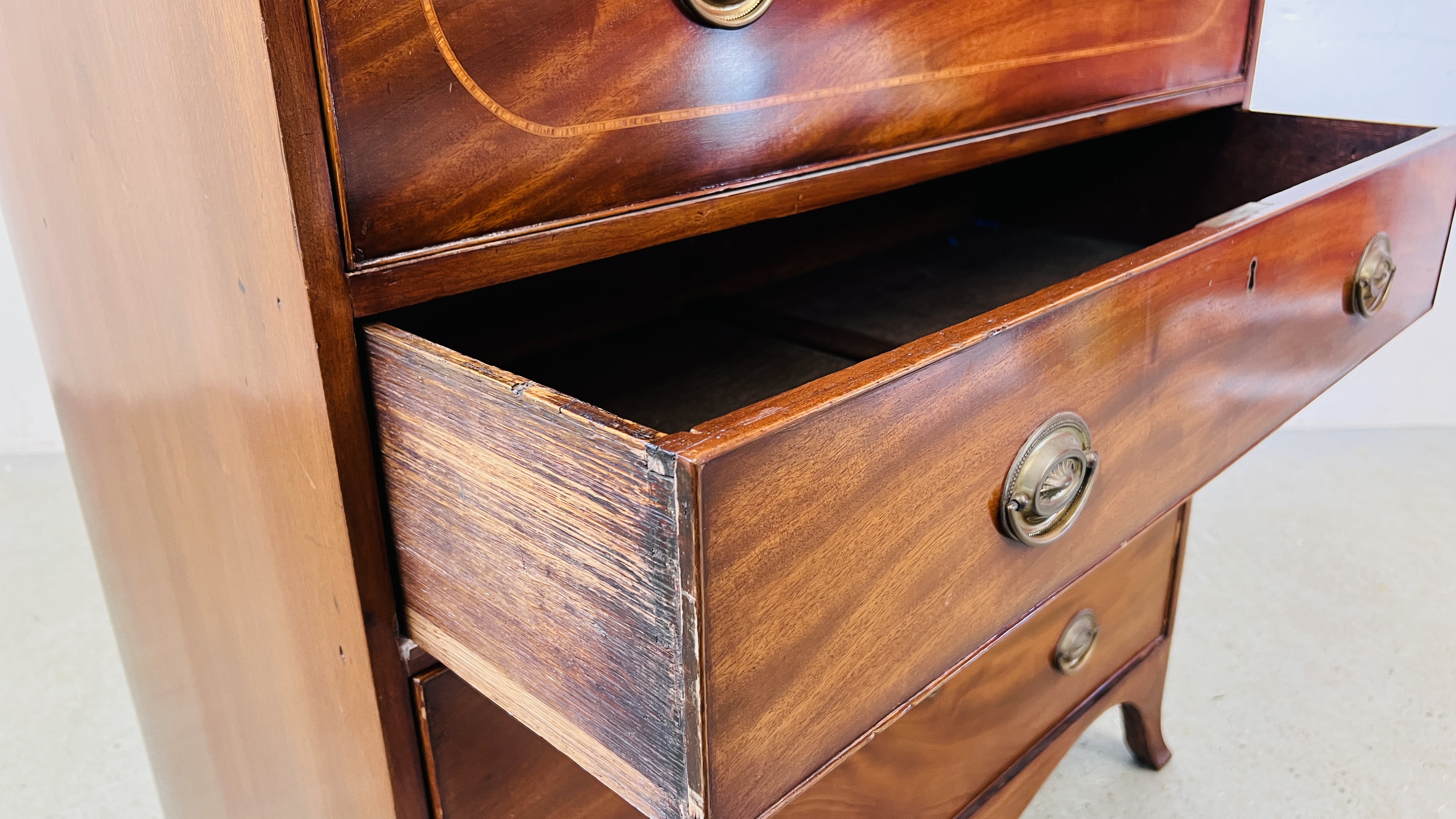 A GEORGIAN MAHOGANY CHEST WITH SECRETAIRE DRAWER W 94CM. D 52CM. H 107CM. - Image 17 of 17