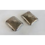 TWO ANTIQUE SILVER ENGRAVED CIGARETTE CASES, BIRMINGHAM ASSAY.