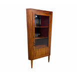 A VINTAGE MID CENTURY ROSEWOOD FINISH CORNER CABINET - NO VISABLE MANUFACTURER LABEL, W 71CM,