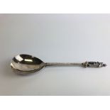 GEORGE VI CORONATION SPOON WITH ENGRAVED STEM LONDON 1936 MAKER WB & SONS, L 20.5CM.