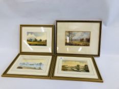 A GROUP OF 3 ORIGINAL WATERCOLOURS TO INCLUDE BENACRE MORNING, WEASENHAM NORFOLK,