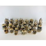 A COLLECTION OF APPROX 28 ASSORTED GERMAN STEINS.