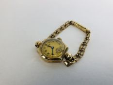 A LADIES 9CT VINTAGE TISSOT COCKTAIL WATCH ON 9CT GOLD BRACELET STRAP CASE AND BRACELET MARKED 375.