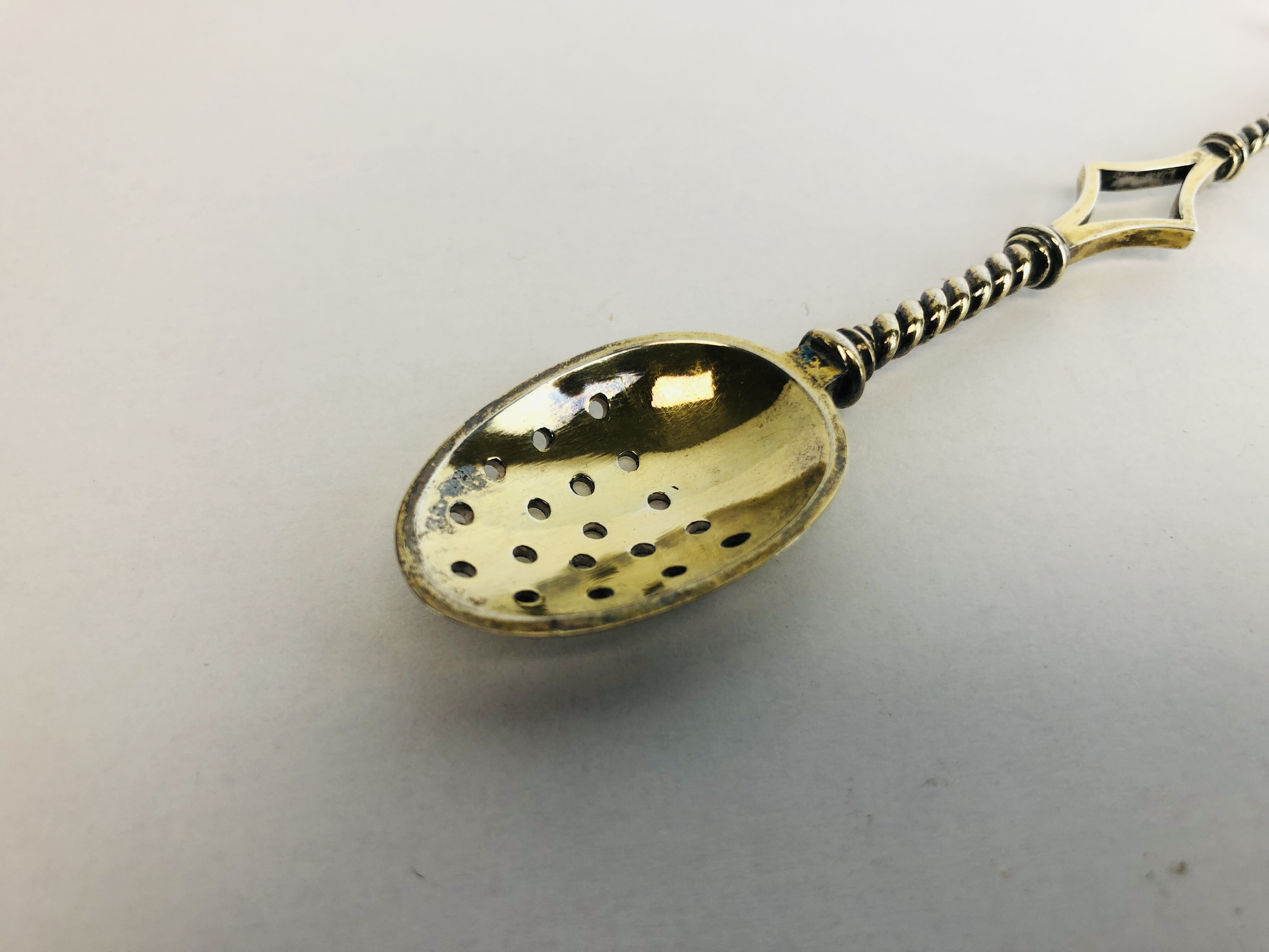 A VICTORIAN SILVER GILT CHRISM SPOON, - Image 2 of 12