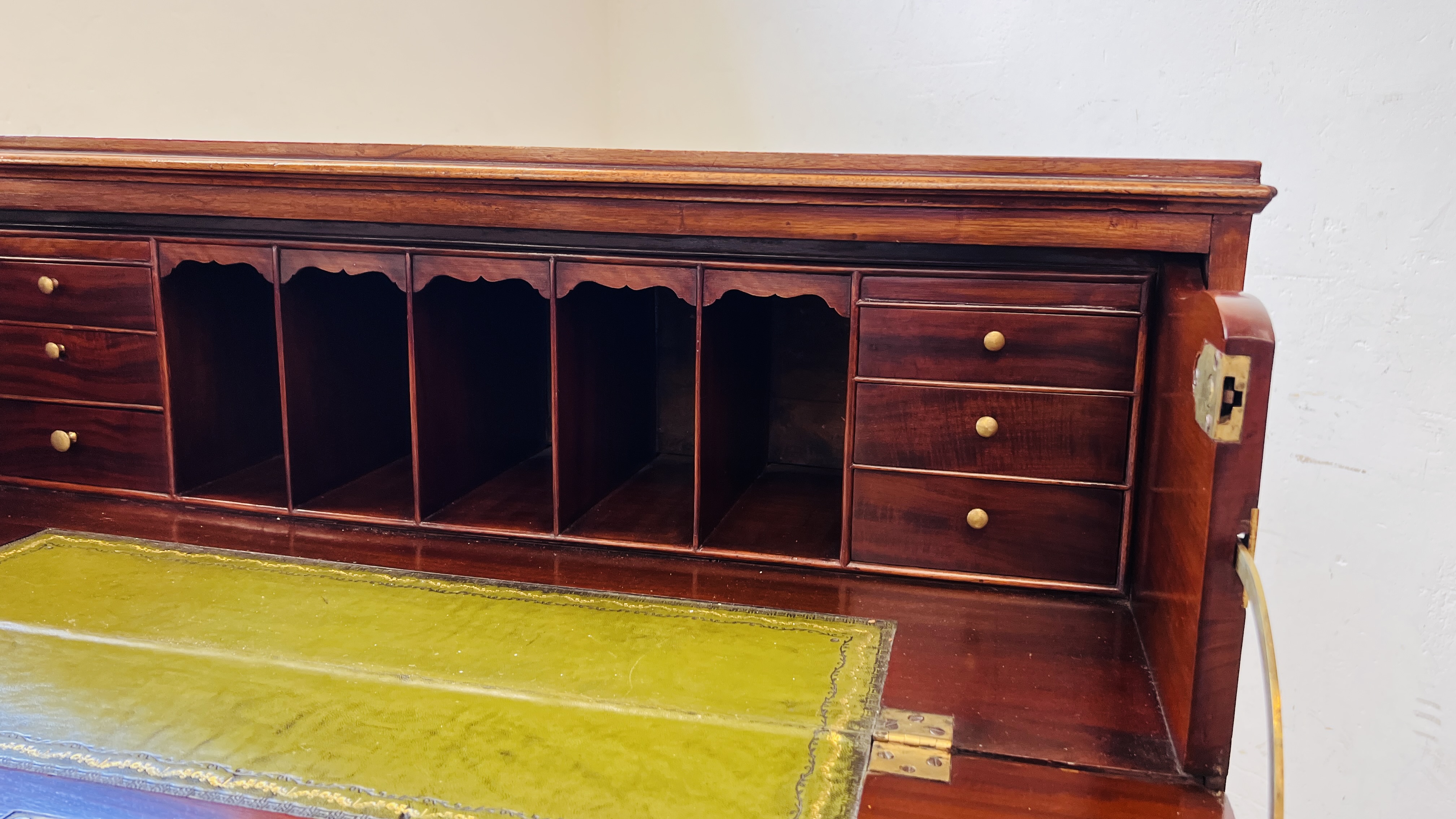 A GEORGIAN MAHOGANY CHEST WITH SECRETAIRE DRAWER W 94CM. D 52CM. H 107CM. - Image 14 of 17