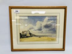 WATERCOLOUR "SHERINGHAM BEACH" BEARING SIGNATURE ANTHONY BUTLER HEIGHT 18.5CM. X 26.5CM.