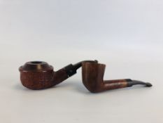 TWO VINTAGE TOBACCO PIPES MARKED CP "CHARTAN LONDON" TO INCLUDE ONE HANDMADE EXAMPLE 61 OF 300.