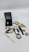 A QUANTITY OF MIXED WRIST WATCHES IN VARIOUS CONDITIONS TO INCLUDE SEIKO, SMITHS, INGOSOL, CAUNY,