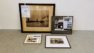 A GROUP OF 3 FRAMED LOCAL INTEREST PHOTOGRAPH PRINTS TO INCLUDE SUN YARD, WELLS-NEXT-THE-SEA,