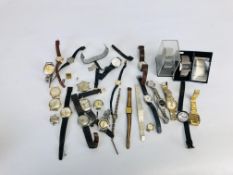 A GROUP OF ASSORTED VINTAGE WRIST WATCHES / PARTS TO INCLUDE ACCURIST, TWO EXAMPLES MARKED MARVIN,