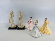A GROUP OF 3 COALPORT FIGURINES TO INCLUDE SILVER ANNIVERSARY,