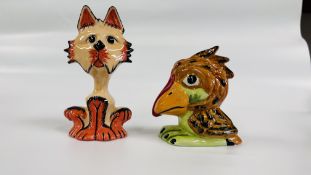 TWO LORNA BAILEY COLLECTIBLE ORNAMENTS TO INCLUDE SCRUFFY H 13CM AND EAGLE H 8.
